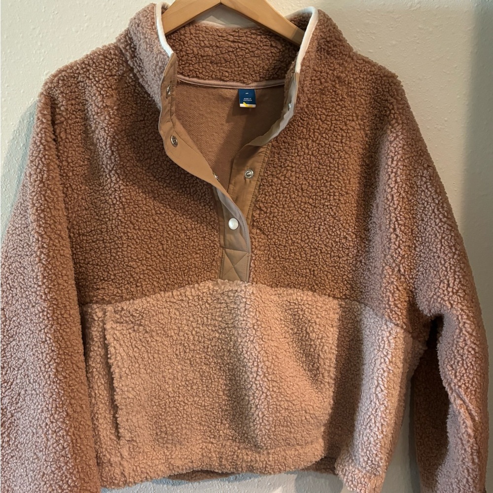 Old Navy Tan Sherpa Hoodie medium